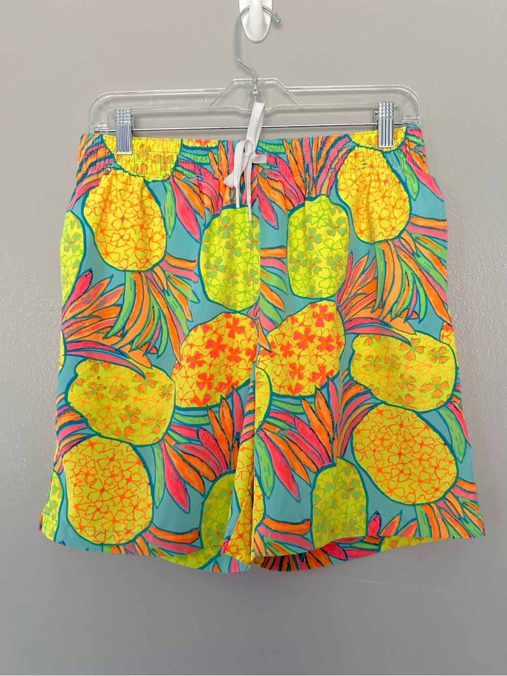 Chubbies Swim Trunks Shorts Tropical Pineapple Print Turquoise Size M